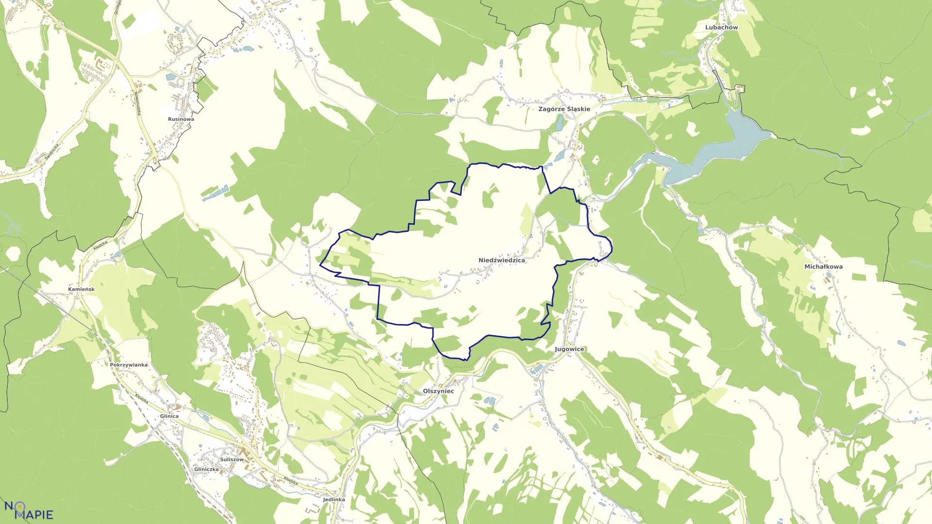 Mapa obrębu NIEDŹWIEDZICA w gminie Walim